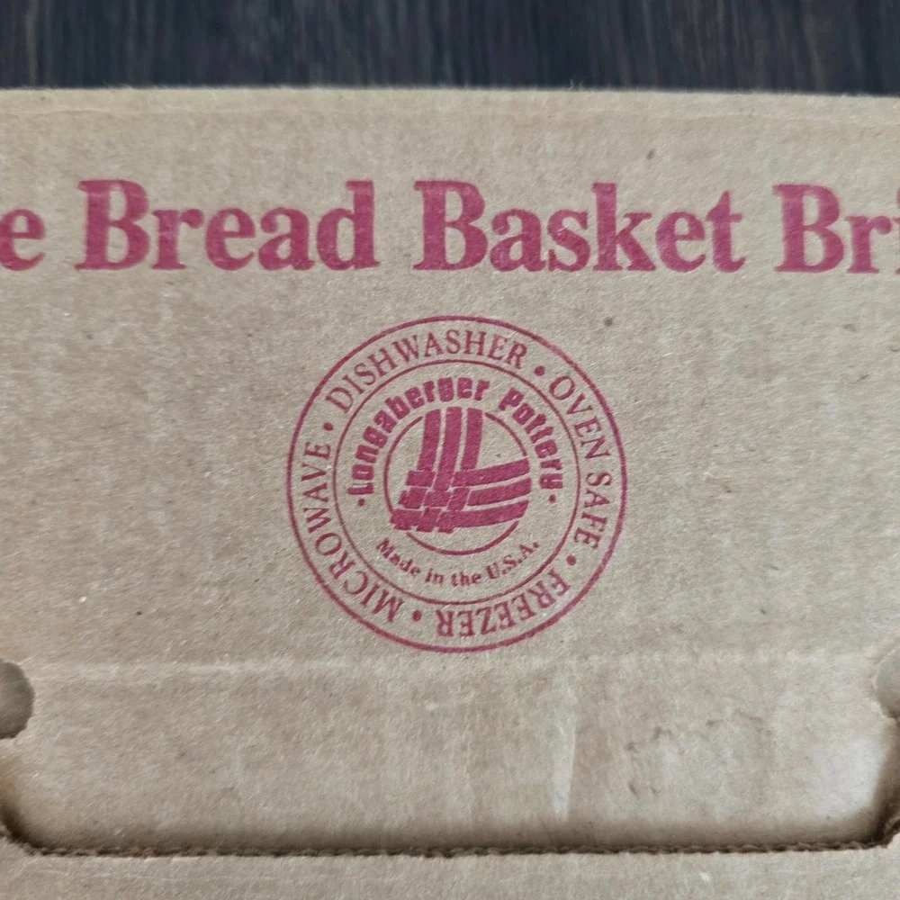 Longaberger Pottery Bread‎ Basket Brick 30074 Microwave Oven Safe USA